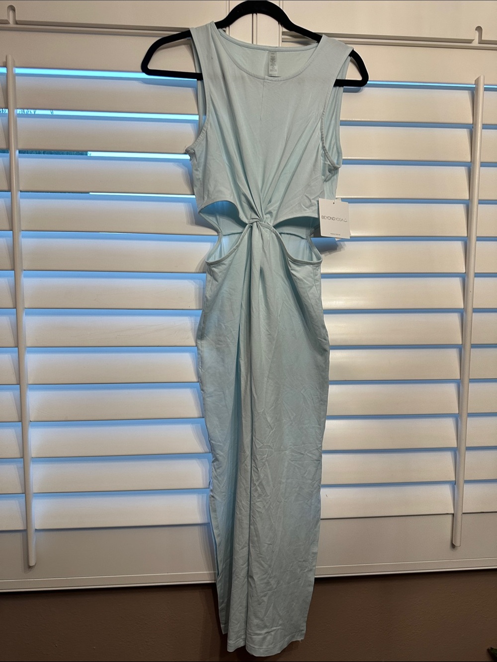 Boohoo Pale Blue Sleeveless Maxi with Front Twist Cutouts